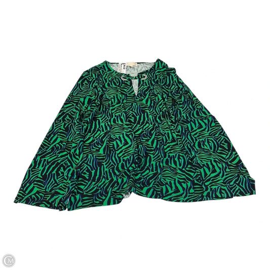 Top Long Sleeve By Michael By Michael Kors In Black & Green, Size: Xl