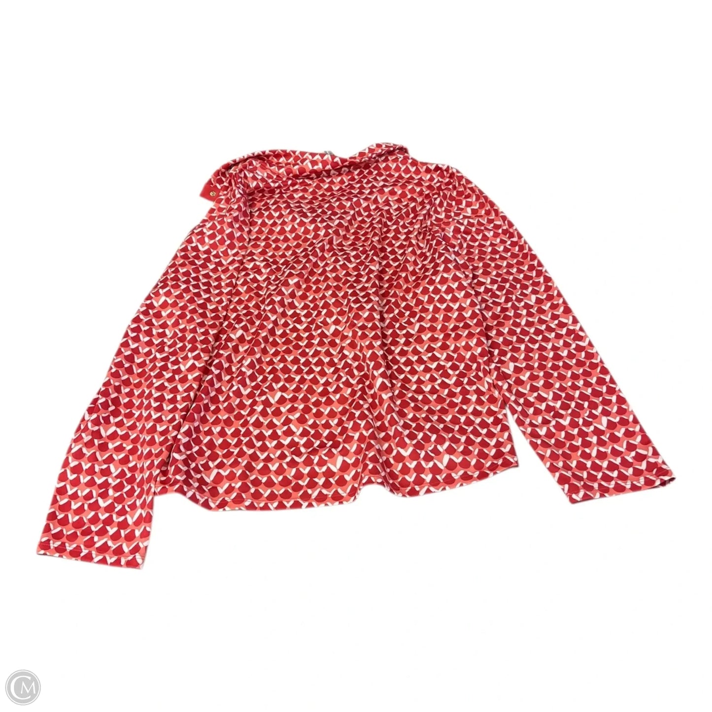 Top Long Sleeve By Chicos In Red & White, Size: Xl