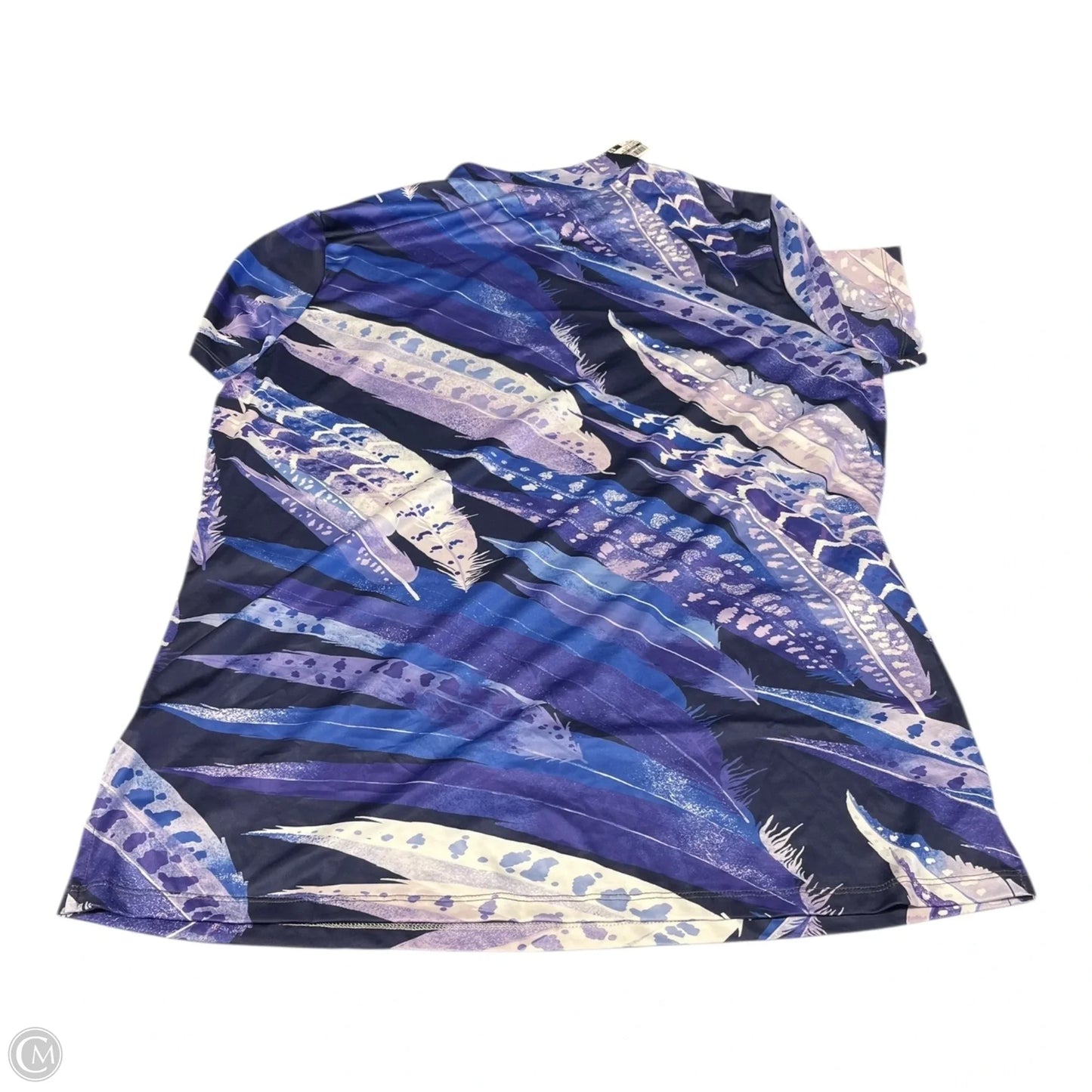 Athletic Top Short Sleeve By Clothes Mentor In Purple & White, Size: 3x