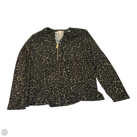 Top Long Sleeve By Michael By Michael Kors In Black & Green, Size: Xl