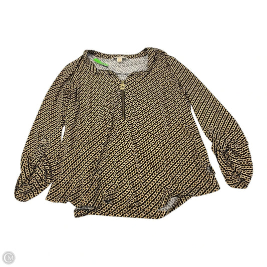 Top Long Sleeve By Michael By Michael Kors In Black & Gold, Size: Xl