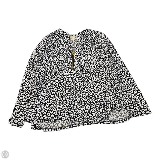 Top Long Sleeve By Michael By Michael Kors In Black & White, Size: Xl