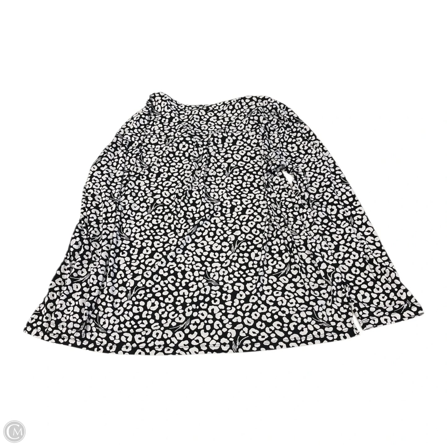 Top Long Sleeve By Michael By Michael Kors In Black & White, Size: Xl