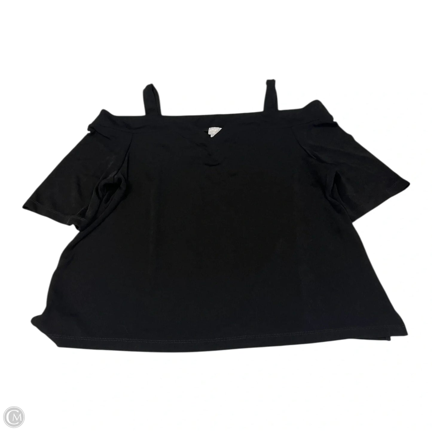 Top Short Sleeve By Chicos In Black, Size: Xl