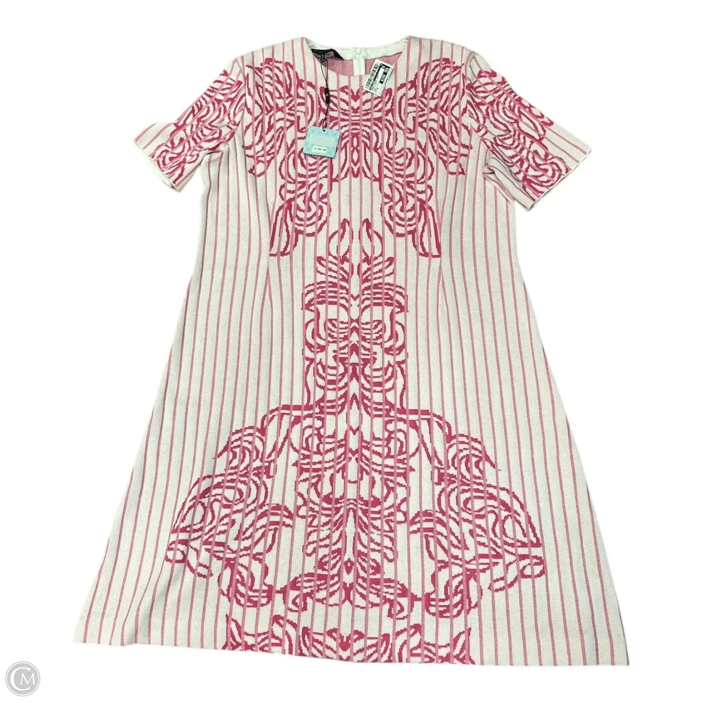 Dress Casual Short By Ming Wang In Pink & White, Size: Xl