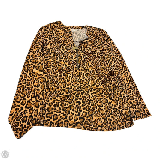 Top Long Sleeve By Michael By Michael Kors In Animal Print, Size: Xl