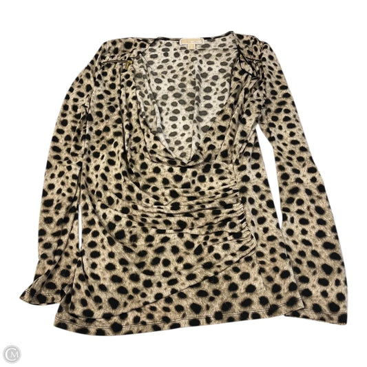 Top Long Sleeve By Michael By Michael Kors In Animal Print, Size: Xl