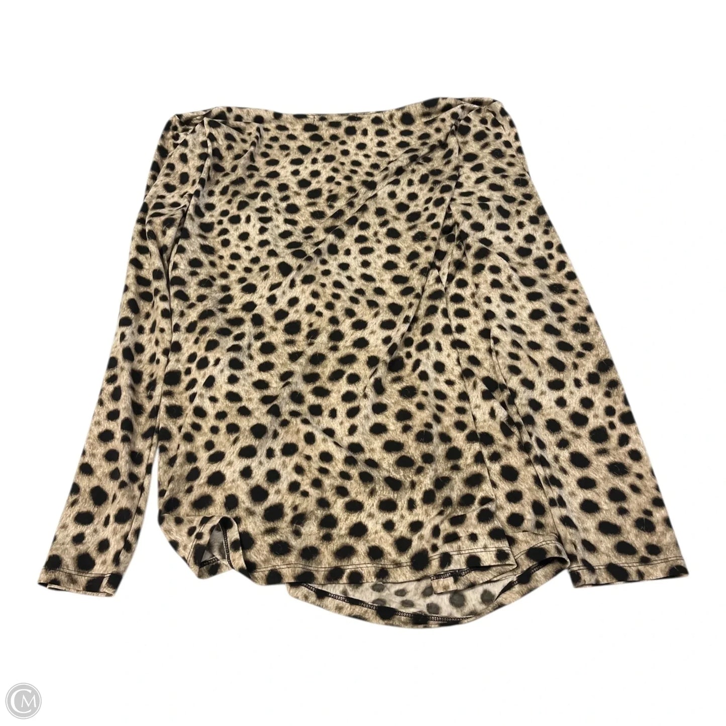 Top Long Sleeve By Michael By Michael Kors In Animal Print, Size: Xl