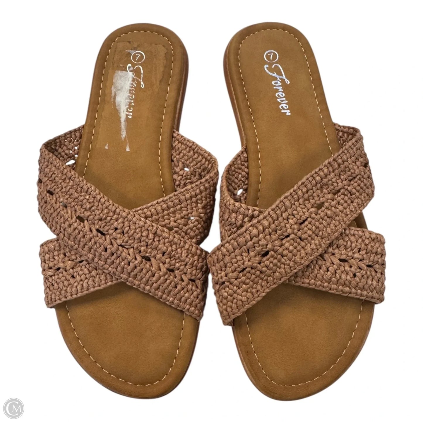 Sandals Flats By Forever In Brown, Size: 7