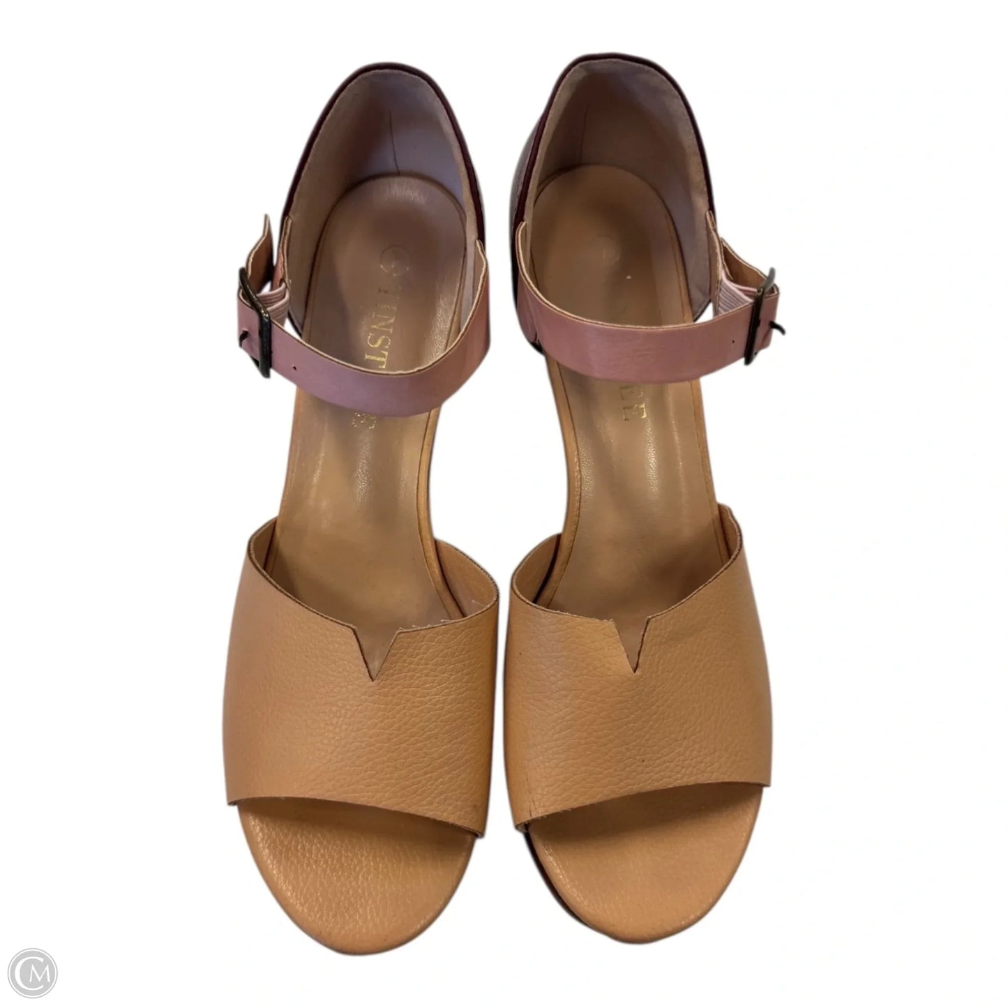 Shoes Heels Block By Clothes Mentor In Cream & Pink, Size: 7