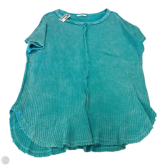 Top Short Sleeve By Zenana In Teal, Size: M