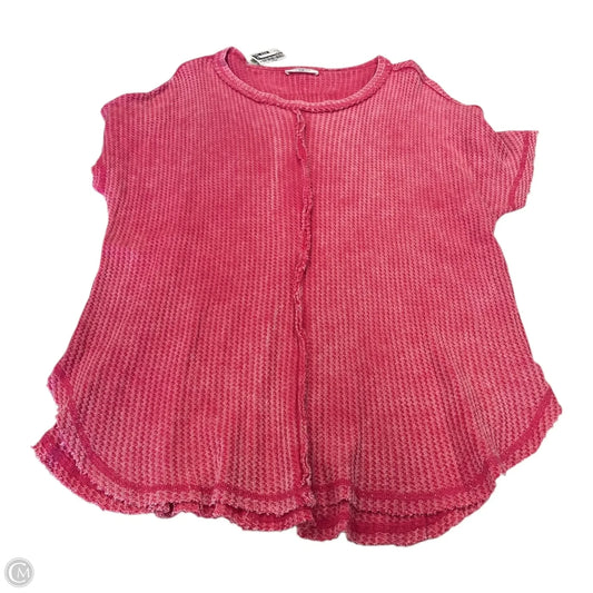 Top Short Sleeve By Zenana In Pink, Size: M