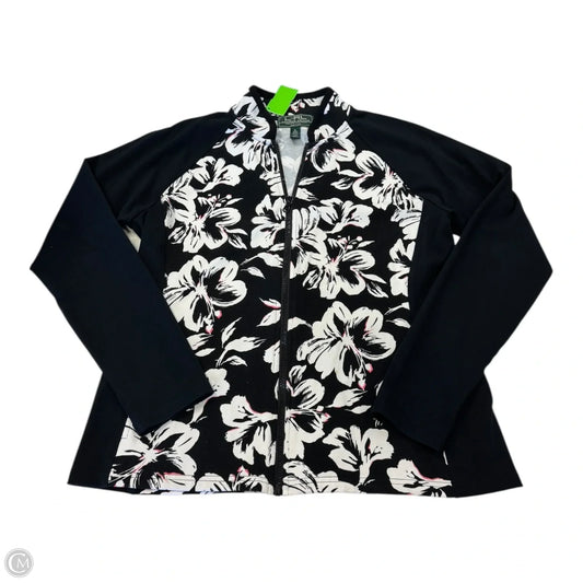 Athletic Jacket By Ralph Lauren In Black & White, Size: Lp