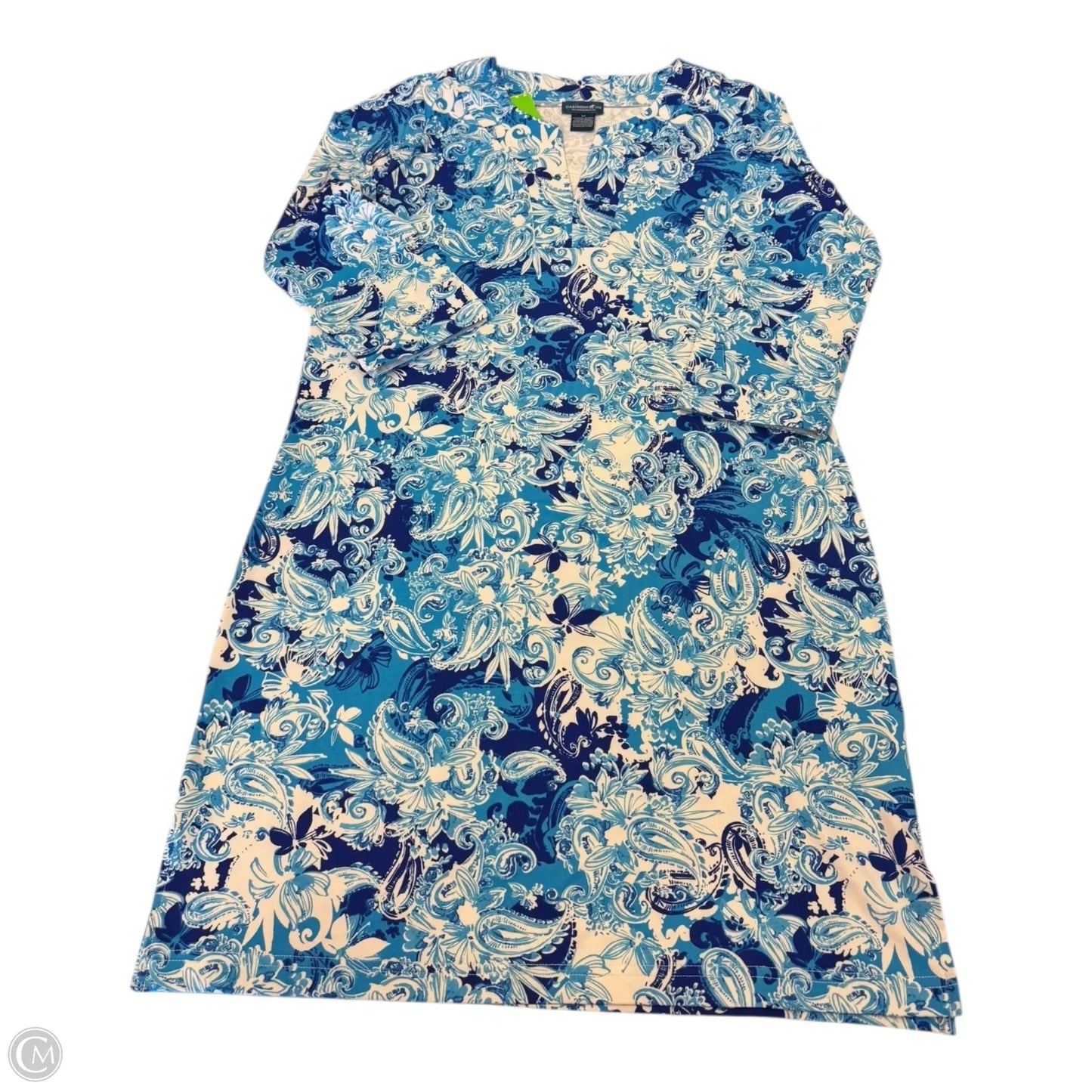 Dress Casual Short By Caribbean Joe In Blue & White, Size: M