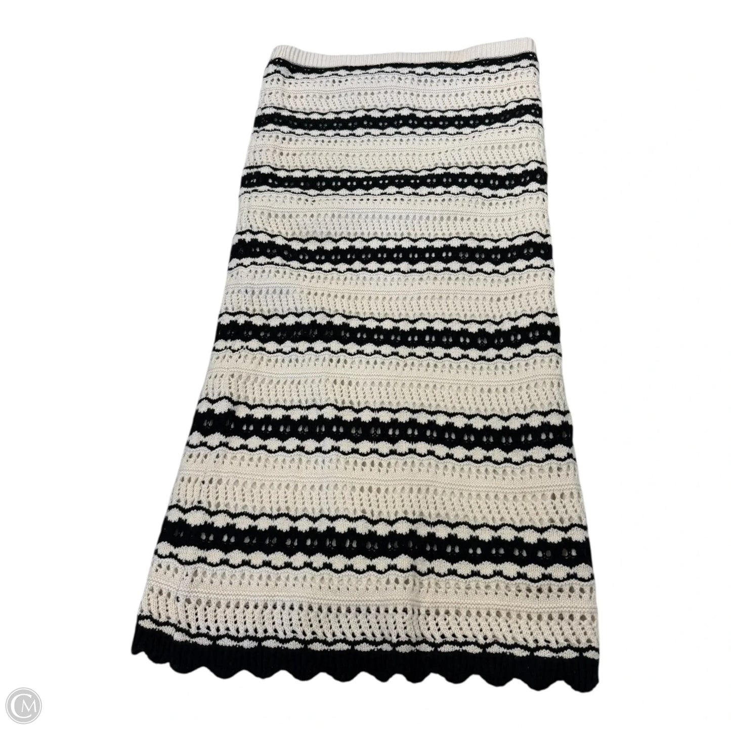 Skirt Maxi By Freshman In Black & White, Size: L