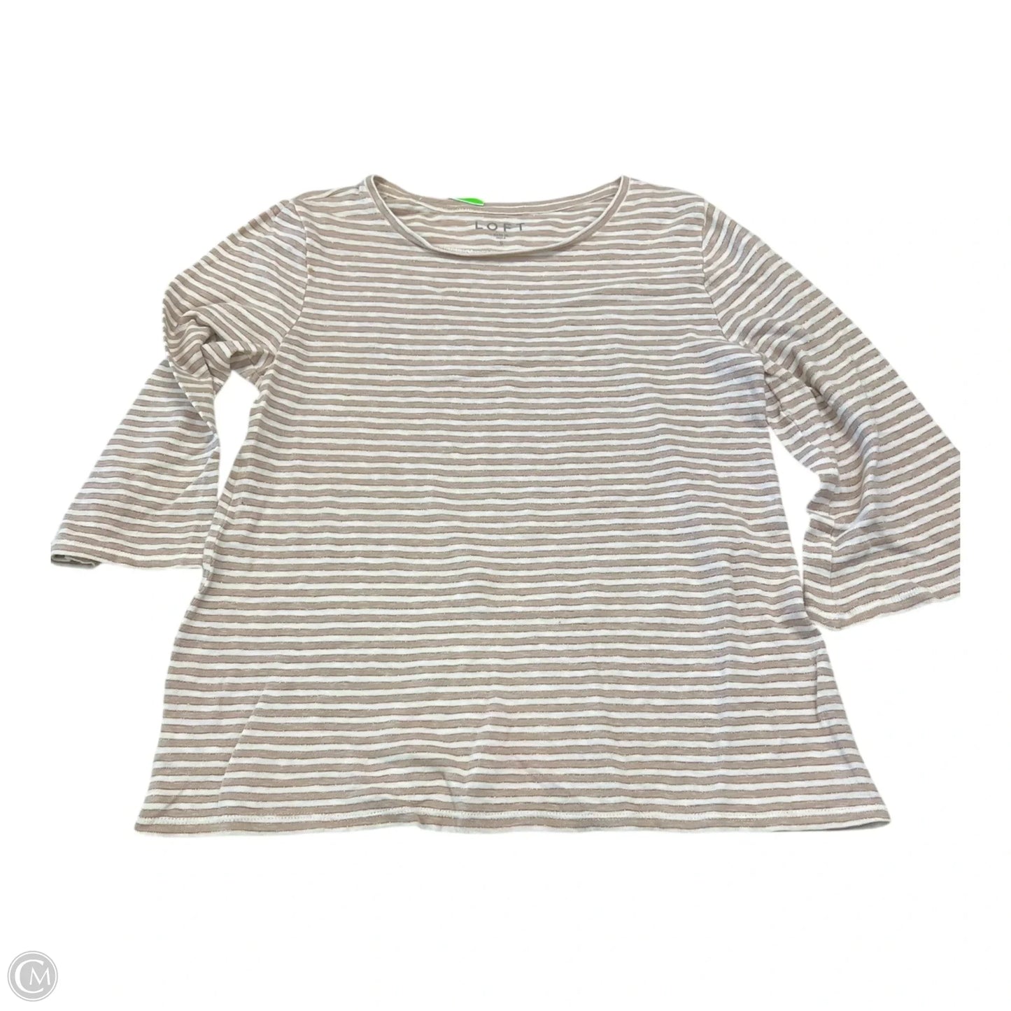 Top 3/4 Sleeve By Loft In Striped Pattern, Size: S