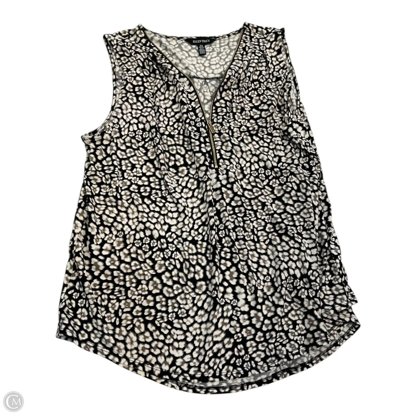 Top Sleeveless By Ellen Tracy In Black & Brown, Size: Xl