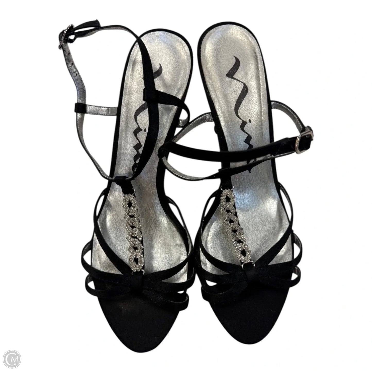 Shoes Heels Stiletto By Nina In Black & Silver, Size: 7.5