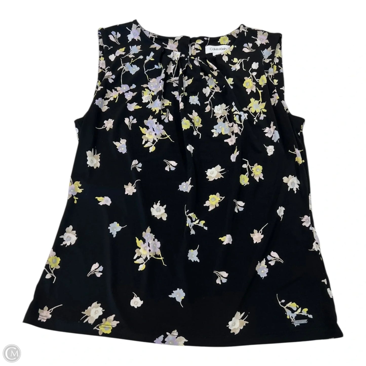 Top Sleeveless By Calvin Klein In Floral Print, Size: M