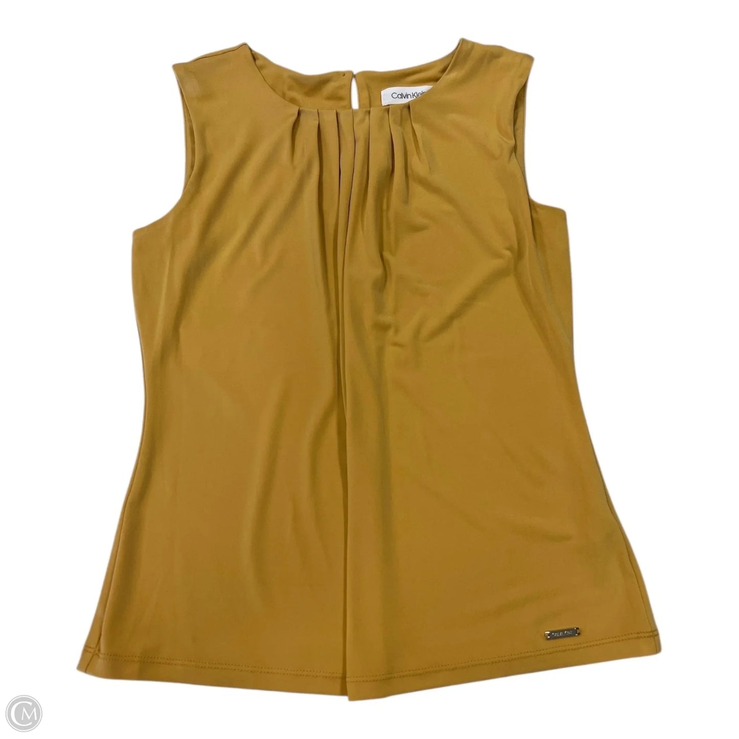 Top Sleeveless By Calvin Klein In Yellow, Size: Sp