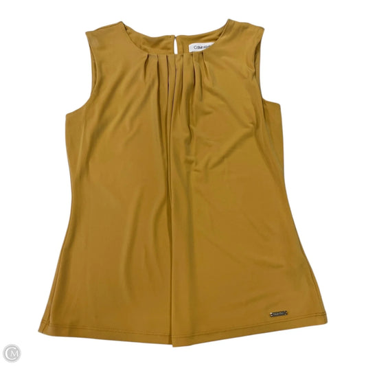 Top Sleeveless By Calvin Klein In Yellow, Size: Sp