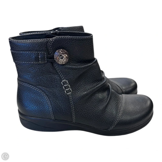 Boots Ankle Flats By Clarks In Black, Size: 6.5