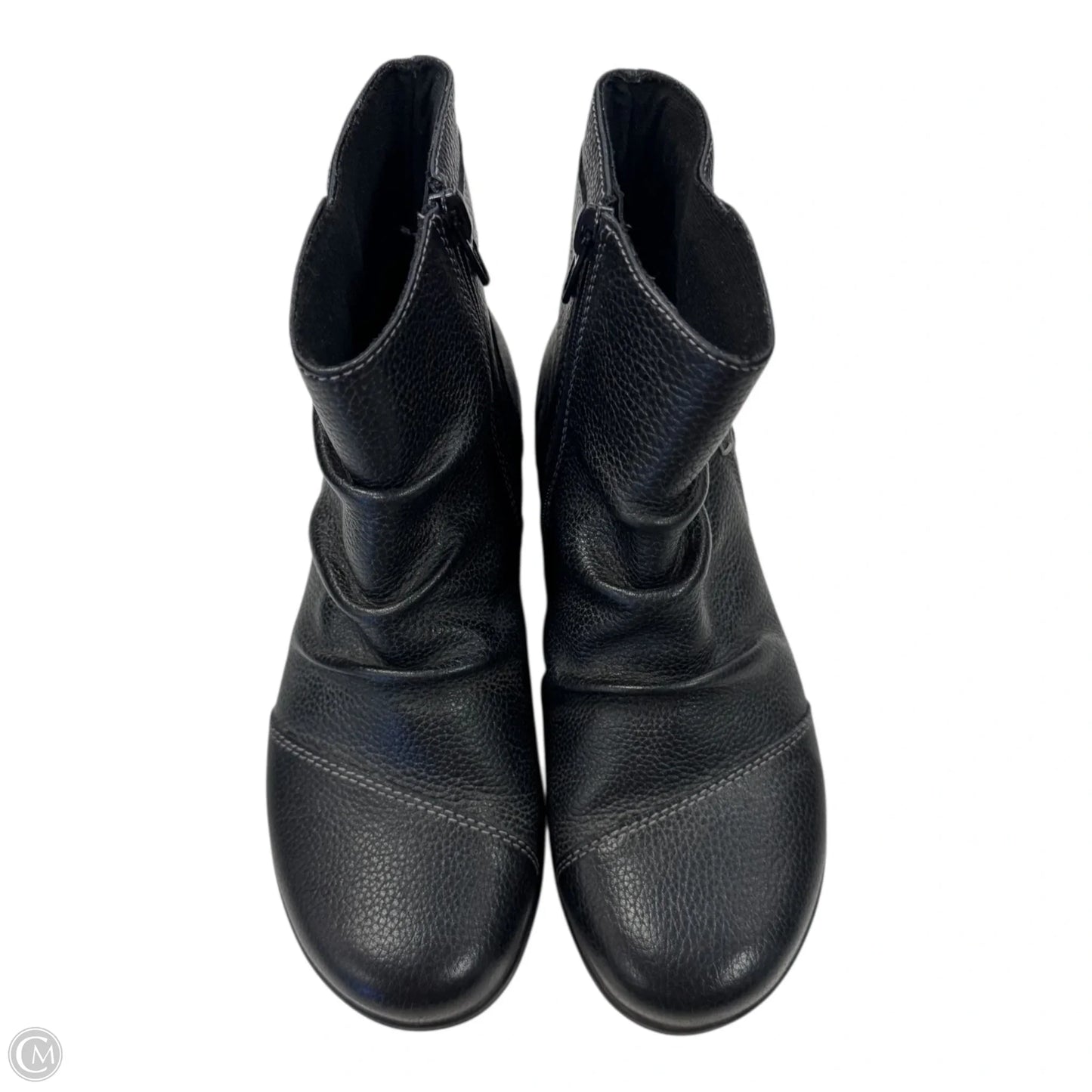 Boots Ankle Flats By Clarks In Black, Size: 6.5