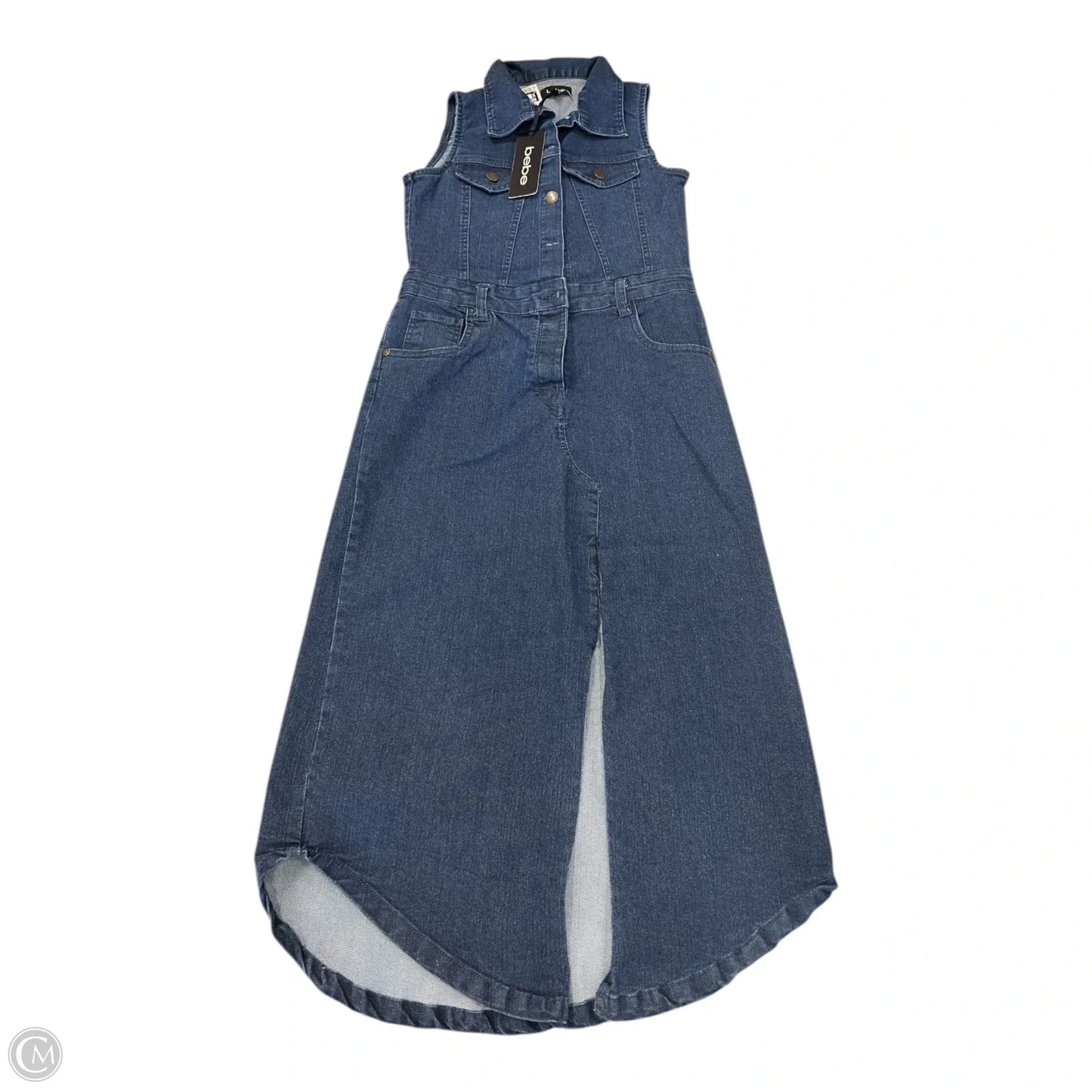 Dress Casual Midi By Bebe In Blue Denim, Size: M