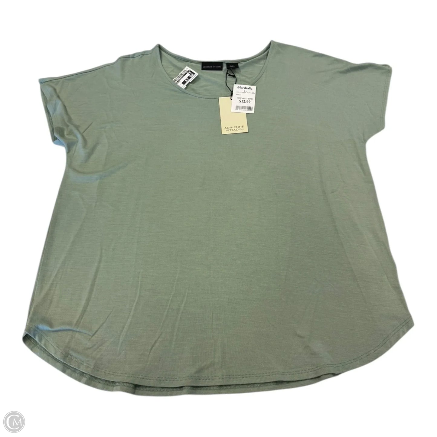 Top Short Sleeve Basic By Adrienne Vittadini In Green, Size: Xl