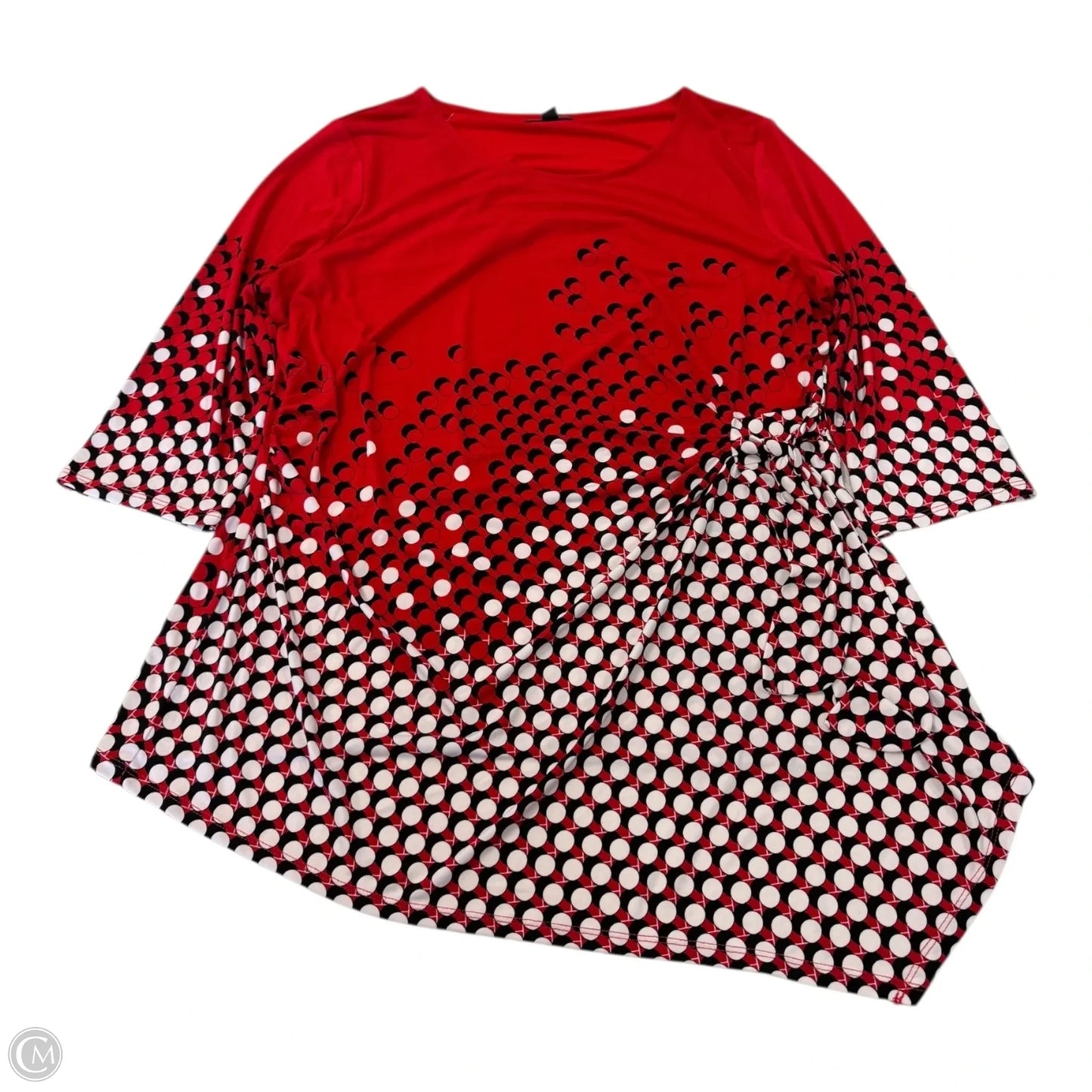 Tunic Long Sleeve By Alfani In Red & White, Size: Xl