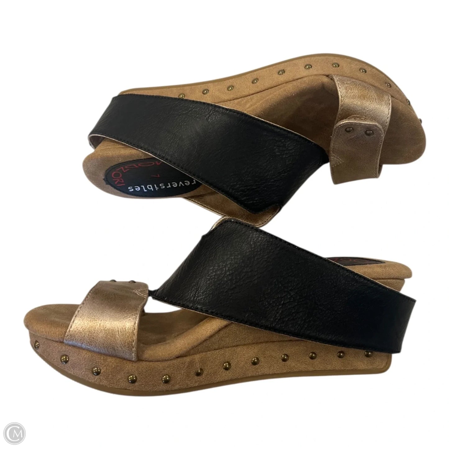 Shoes Heels Wedge By Clothes Mentor In Black & Brown, Size: 7