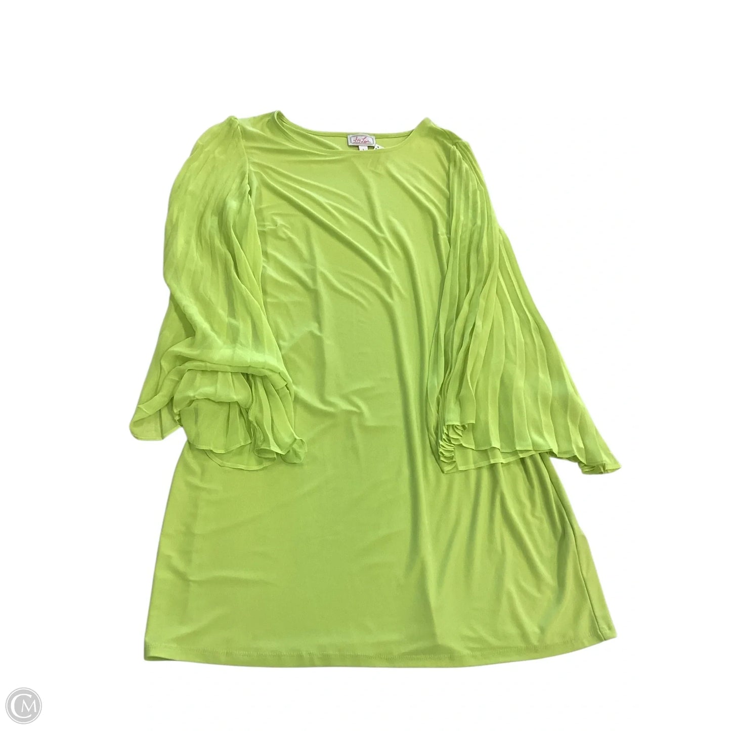 Dress Casual Short By Ivy Jane In Green & Yellow, Size: L