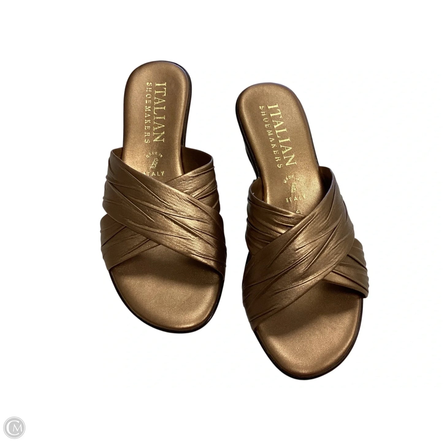 Shoes Heels Wedge By Italian Shoemakers In Bronze, Size: 6