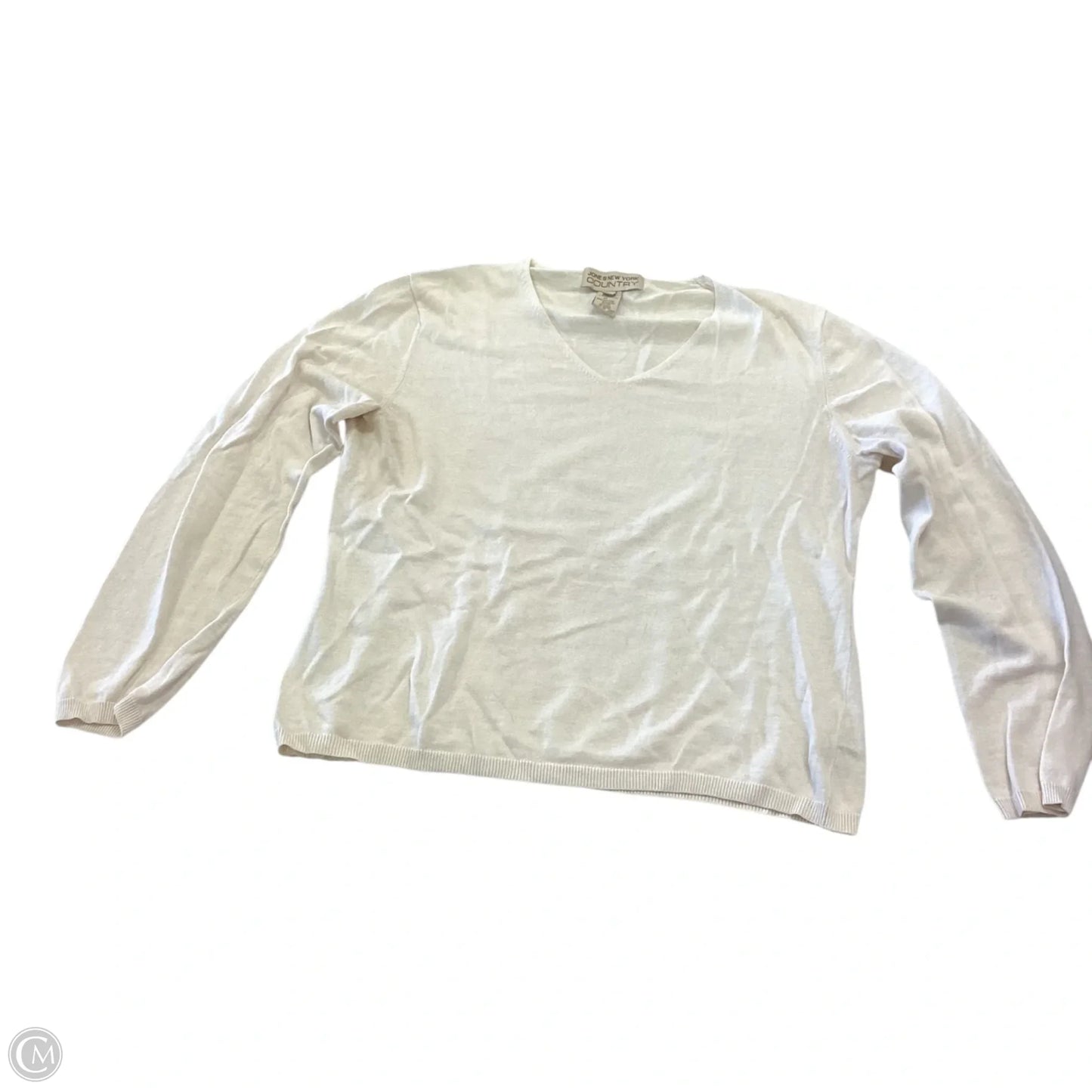 Top Long Sleeve By Jones New York In White, Size: L