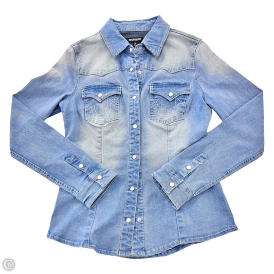 Jacket Denim By True Religion In Blue Denim, Size: S