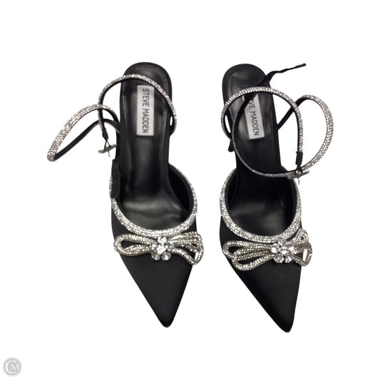 Shoes Heels Stiletto By Steve Madden In Black & Silver, Size: 9