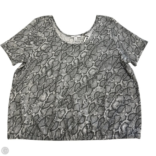 Top Short Sleeve By Bar Iii In Animal Print, Size: 1x