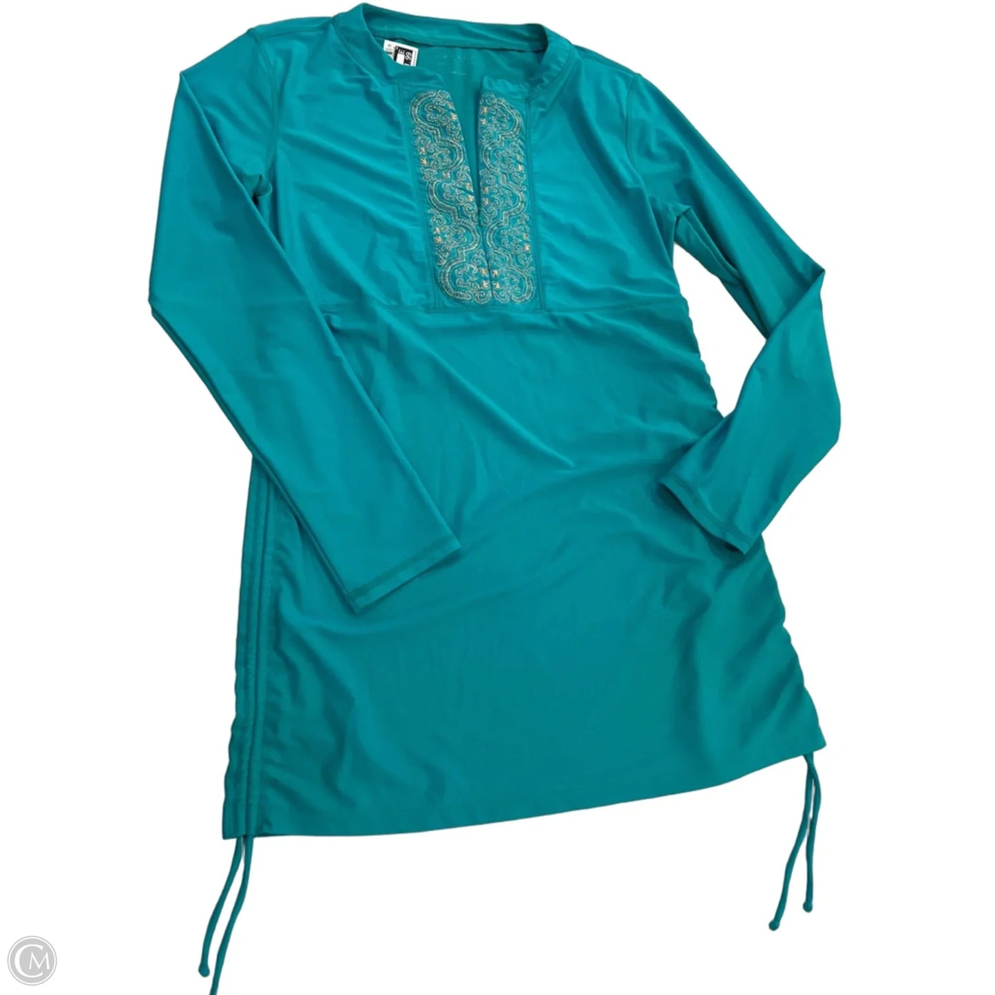 Top Long Sleeve By Cabana Life In Blue, Size: L