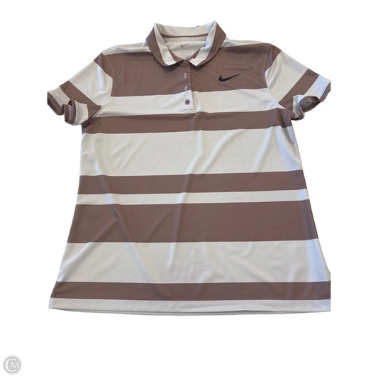 Athletic Top Short Sleeve By Nike Apparel In Brown, Size: L