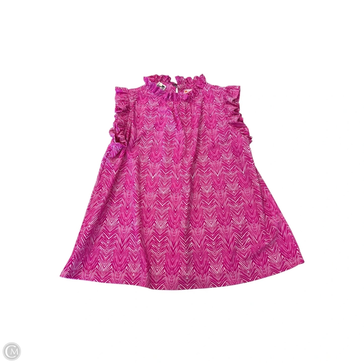 Top Sleeveless By Jude Connally In Pink & White, Size: L
