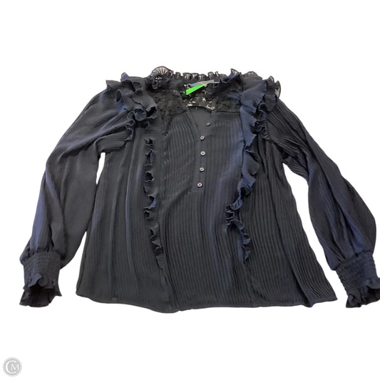 Top Long Sleeve By Anthropologie In Navy, Size: S