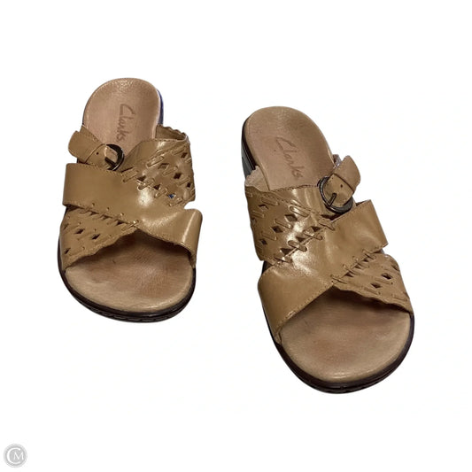 Shoes Heels Block By Clarks In Tan, Size: 7.5