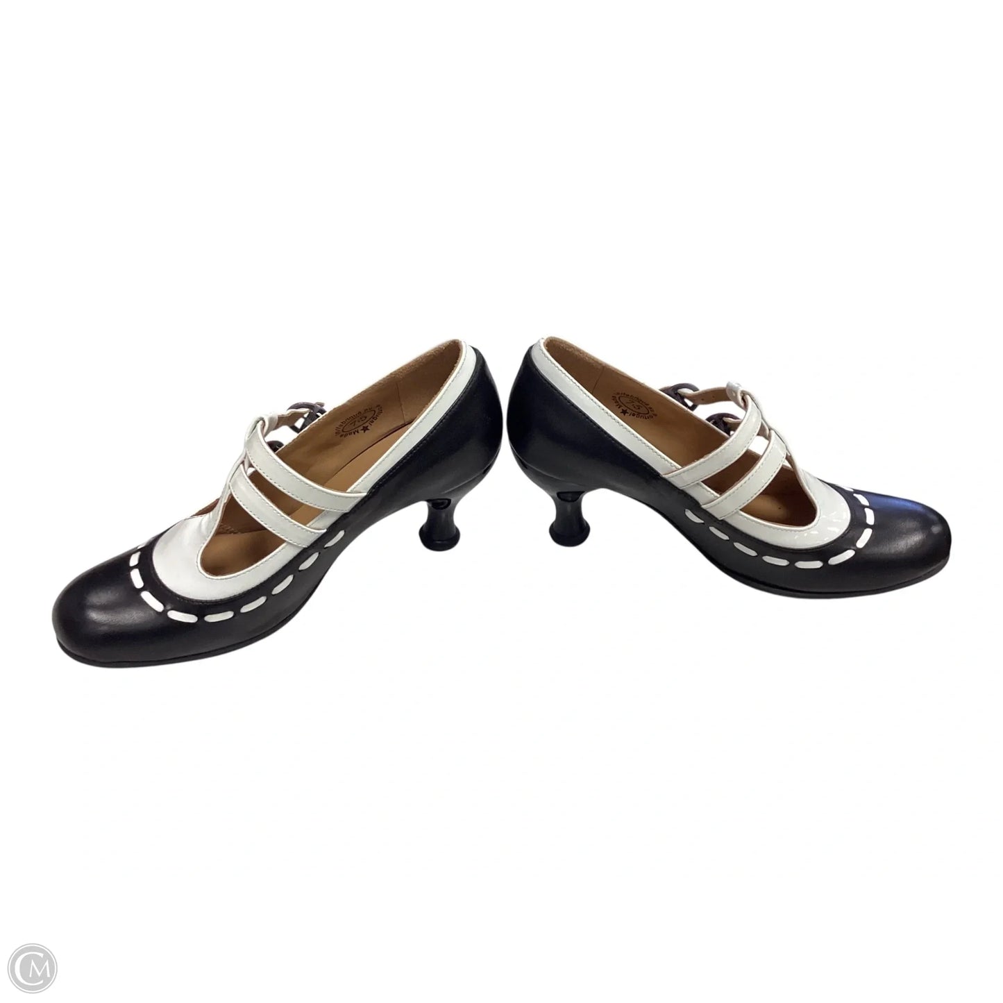 Shoes Heels Kitten By Cma In Black & White, Size: 7.5