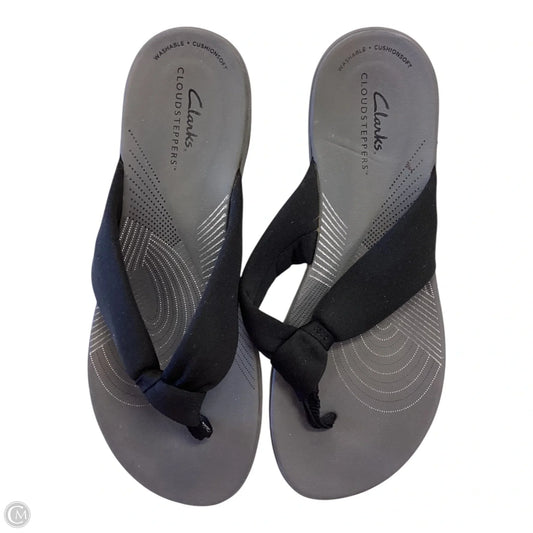 Sandals Heels Wedge By Clarks In Black, Size: 8