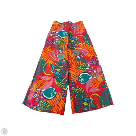 Pants Wide Leg By C And C In Green & Red, Size: M