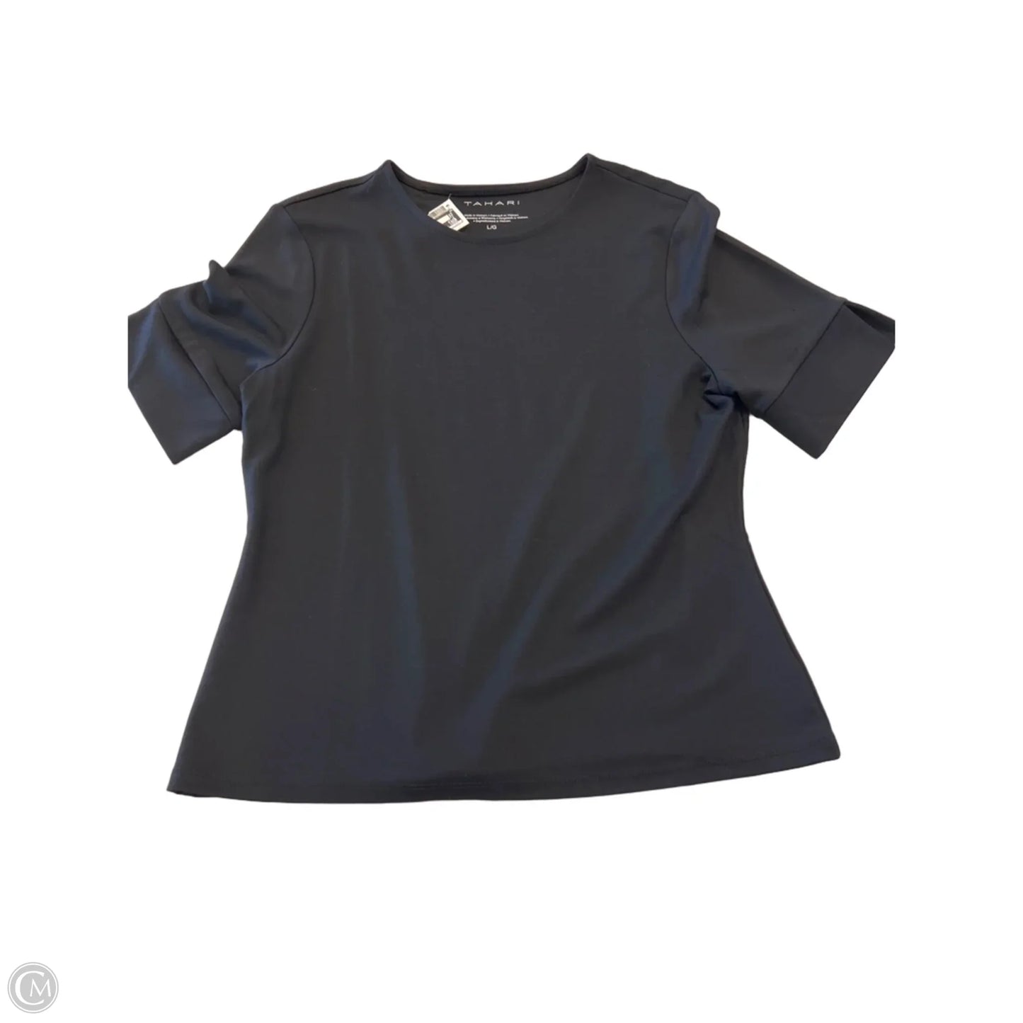 Top Short Sleeve Basic By Tahari In Black, Size: L