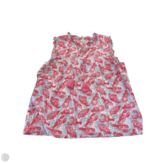 Top Sleeveless By Talbots In Blue & Red, Size: Xl