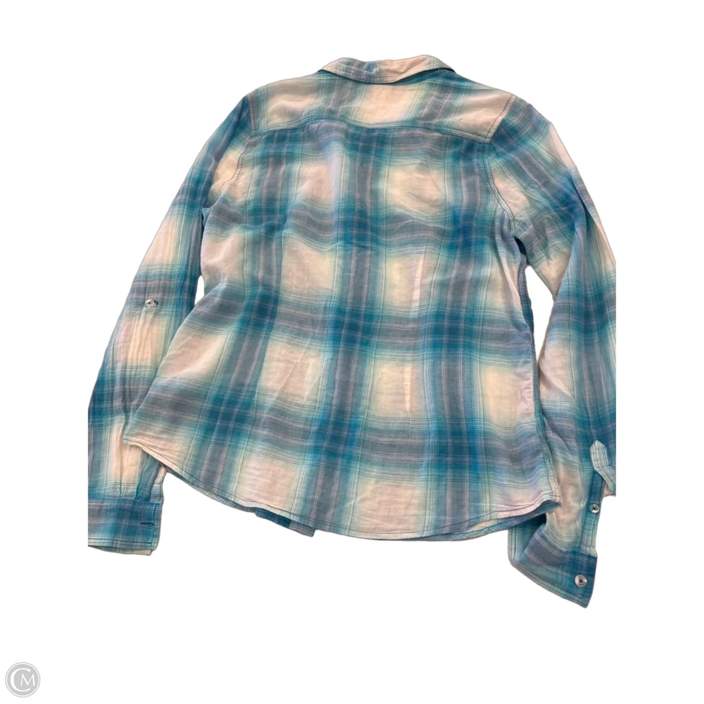 Top Long Sleeve By Mossimo In Blue & White, Size: L