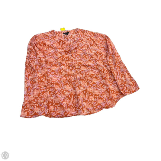 Blouse Long Sleeve By J. Crew In Orange & Pink, Size: M