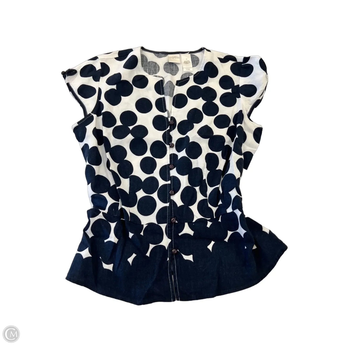 Blouse Sleeveless By Emma James In Polkadot Pattern, Size: 14